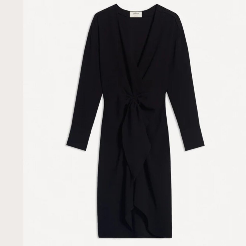 ba&sh Kiari Draped Mini Dress Black XS - Picture 2 of 16